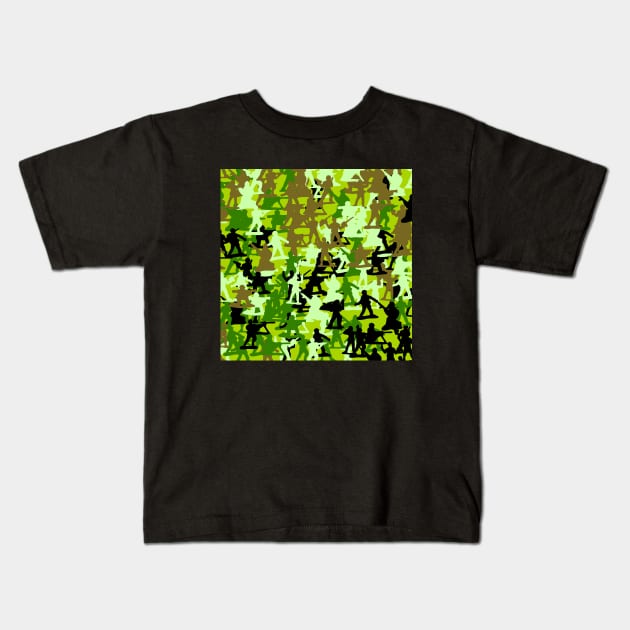Camouflage Green Soldier Army Man Kids T-Shirt by inotyler